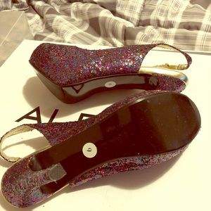 Dikuza glitter sling back heels